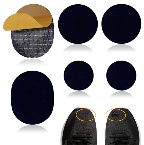 Cozevdnt 6PCS Shoe Hole Repair Patch, Self-Adhesive Patches, Self-Adhesive Sneaker Heel Repair Patch, Anti-Abrasive Quick Repair Shoes Tool, for Running Shoes and Fabric Footwear(Black)