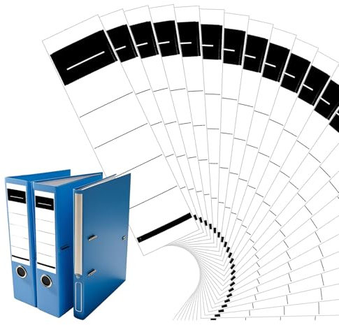50 Stück Ordner Etiketten Selbstklebend Breit Weiß Rückenschilder Ordner Aufkleber Schmal Ordnerrücken Breit für Standardordner (50, 3,6 * 19 cm)