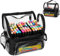 Caossuixin Large Marker Organiser Case Holding up to 110 Markers, Portable Storage Bag for Marker with Detachable Divider, Shoulder Strap and 3 Pockets, Crossbody and handheld（Markers not Included