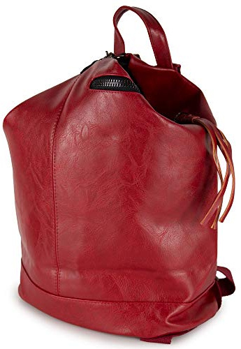 Zaino rosso donna elegante lavoro grande capiente ufficio università vintage da viaggio ragazza scuola passeggio zainetto borsa tempo libero casual gita moto di fashion Rosso