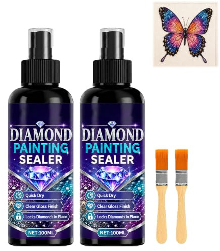 Diamond Painting Sealer Spray, Diamond Art Sealer Spray, Clear Acrylic Spray Sealer, Diamond Art Glue Sealer (2PCS,100ML)