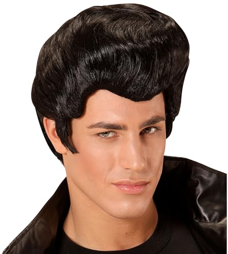 W WIDMANN MILANO Party Fashion 01849 - Perücke Rockabilly, schwarz, Karneval, Mottoparty