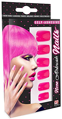 W WIDMANN MILANO Party Fashion, fluoreszierende Airbrush-Nägel, einzigartiges Design, selbstklebend, vielseitig für alle Anlässe, leicht und komfortabel, langlebig für unvergessliche Abende