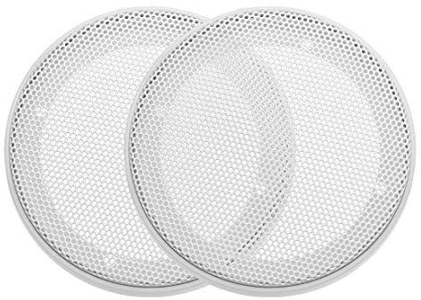 sourcing map 2Stk. Lautsprecher Gitter Abdeckung 3 Zoll 106.5mm Masche Dekorativ Kreis Subwoofer Schutz Weiß