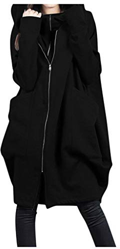 Blingko Femme Robe Pull à Capuche Manches Longues Robe à Capuche pour Femme Décontracté Automne Hiver Manches Longues Sweat à Capuche Grande Taille Robe Pull avec Poches Hoodie Longue