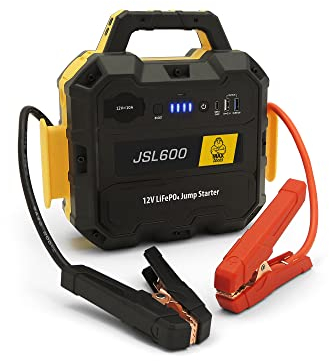 MAXTOOLS JSL600, Avviatore d'emergenza professionale 12V 3600A per Vetture, SUV, Fuoristrada, Camper e Veicoli Commerciali, Battery Pack e Caricatore rapido QC3.0