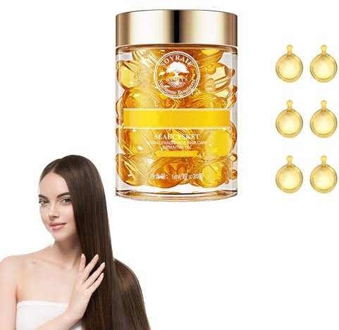 DMQ Capsules for Hair Care, Hair Oil Serum, 30PCS Hair Care Moisturizing Anti Frizz Hair Break Essential Oil for Hair, Improves Dryness and Frizz (Yellow)