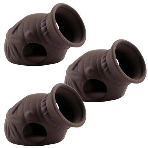 BAIFULAI Lot de 3 cachettes en céramique pour aquarium accessoires de réservoir à poissons, décoration d'aquarium, grotte pour crevettes