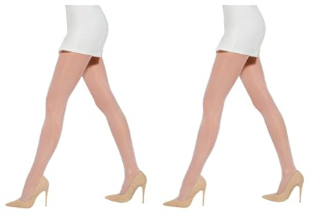 MYCHICLEGS Collant voile fin 20 DEN femme Blanc T6 lot de 2