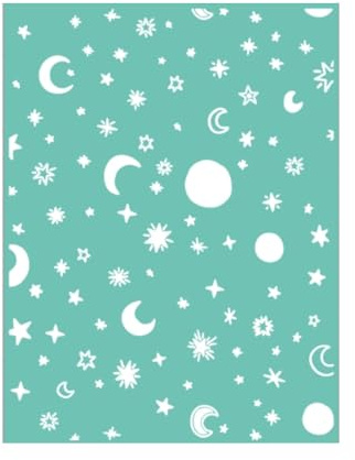 Craftelier Craftelier Embossing pärm - mån- och stjärnrelief för scrapbooking och hantverk, kompatibel med Sizzix Big Shot, Big Shot Plus, Revolution | 15 x 20 cm