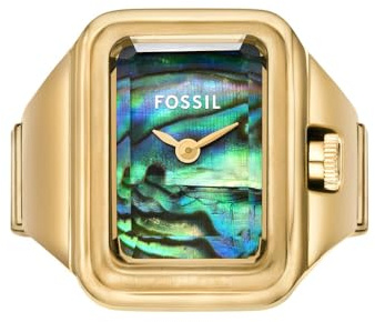 Fossil Orologio da donna Raquel, movimento al quarzo a due lancette con cinturino in acciaio inossidabile, Tono oro e verde petrolio, 14 mm