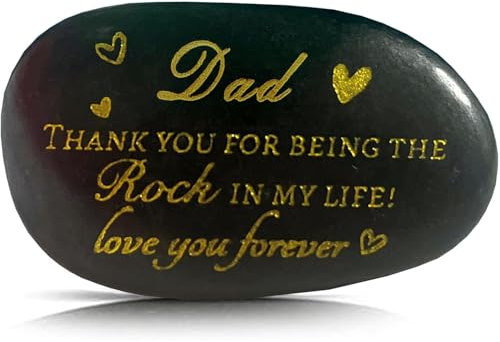 Volsha Gifts for Dad, Engraved Rock Dad Happy Birthday Gifts I Love You Gifts Thank You Daddy Gifts Decorative Stones with Red Velvet Bag