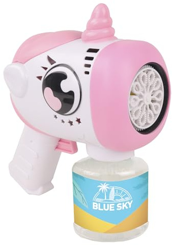 BLUE SKY - Máquina de Burbujas Automática - Burbujas de Jabón - Unicornio - Rosa - Plástico - 042872 - Sin Cable - Juguete Infantil - Juego al Aire Libre - Juego de Verano - Cumpleaños - 3 años