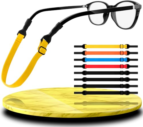 Vehepeay 8 Piezas Correas para Gafas Alta Elasticidad, Cinta para Gafas Ajustable Estable Antideslizante, Cordon Gafas para el deporte，Cordon Gafas Hombre,Mujeres y Niños (B Cordones para Gafas)