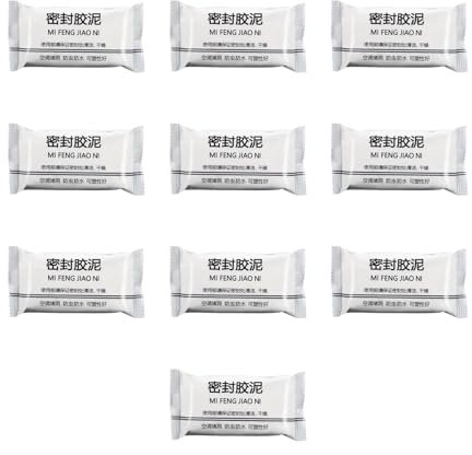 Mastic Duct Sealant, Plumbers Putty, Waterproof Flexible Clay, Crack Filling Compound, For HVAC Sink Garage Wall Hole Repair, 3.15x1.57x1.18 Inches, White Color, 10 Pieces