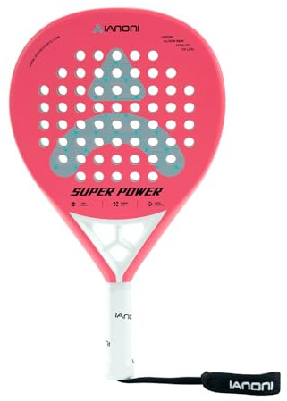 ianoni Padel Racket Carbon fiber+ Rough face with EVA Memory Flex Foam Core-Red