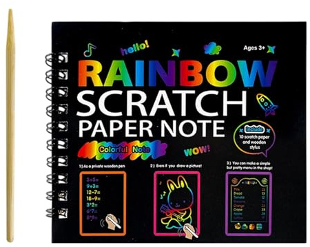 Quaderno da grattare con carta da disegno, per bambini, ragazzi, studenti, aule, casa, viaggi, aereo, asilo, sala giochi, feste, compleanni, Natale