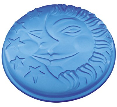 Pavonidea - Molde para Tartas, diseño de Sol y Luna, Silicona, diámetro: 250 x 45 mm, Color Azul