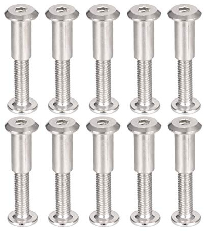 sourcing map Screw Post Fit for 5/16(8mm) Hole Dia, Male M6x30mm Belt Buckle Binding Bolts Leather Fastener Carbon Steel 10 Sets