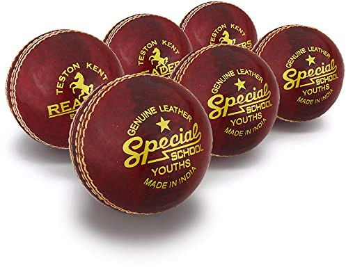Readers Cricketbälle für Jugendliche, 135 g, Rot, 6 Stück