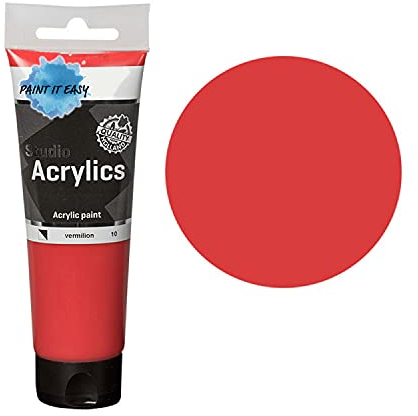 PAINT IT EASY NEU Studio Acrylfarbe, Akademie Qualität, 120 ml, Zinnober-Rot