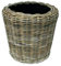 Corbeille à fleurs ronde en rotin – Gris beige – Panier en osier avec insert pour extérieur/extérieur – Panier de jardin en osier – Cache-pot pour jardinière (Ø 45 cm/hauteur 49 cm)