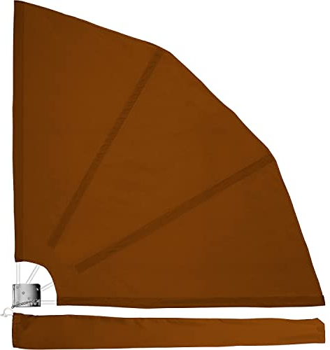 STILISTA Balkonfächer klappbar mit Wandhalterung 140 x 140 cm, inklusive Montagematerial, braun