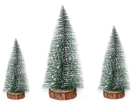 Weihnachtsbaum, 3 Größen Künstlicher Weihnachtsbaum, Tannenbaum Künstlich mit Holzsockel, Mini Weihnachtsbaum für Weihnachtsbaum Deko, Tischdeko, Schaufenster (10/15/20cm)