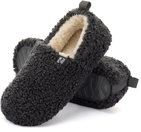 RockDove Zapatilla de Espalda Cerrada y Falso Shearling Puff-Ease para Mujer, 39 EU, Gris Osuro