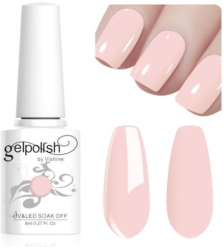 Vishine Vernis Gel Semi Permanent Macaron Pastel Rose Clair Vernis à Ongles UV Gel Soft Bright Colors Longue Durée Soak Off Nail Art Manicure Salon 8ml LM191