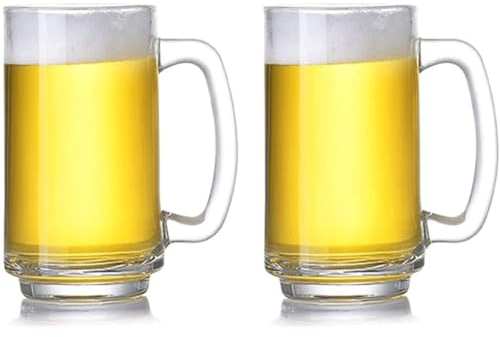 OZLMBERN Bicchiere da vino con manico estivo Bicchiere da birra artigianale Bicchiere per uso domestico Bicchiere di grande capacità Bicchiere da birra alla spina addensato