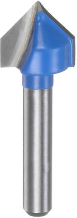 QUARKZMAN 1pz Fresa per Router 0,6 Dia 1/4 Attacco 90 Gradi Fresa a Candele Tipo V in Carburo per Lavorazione Legno Falegnameria Incisione Bordi Rifilatore Cutter Strumenti