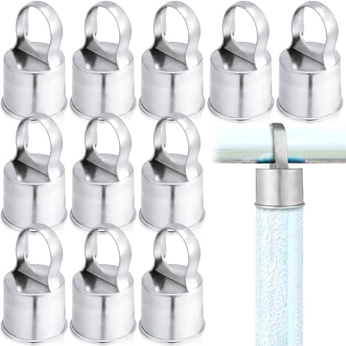 Therwen 12 Pack Chain Link Fence Ring Cap for 1-7/8 OD Post, 2 Aluminum Eye Top Rail Cap with 1-3/8 Loop, Outdoor Rail Fencing Repair Hardware