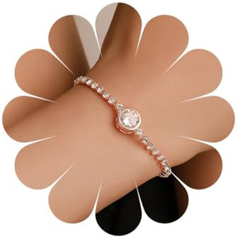 Xduargs Bracciale A Mano In Cristallo Boho Bracciale A Mano Vintage Cz Rotondo Imbracatura Bracciale A Catena Cristallo D'oro Bracciale A Mano Catena Schiavo Regolabile Bracciale A Catena Schiavo