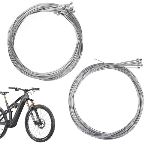 lyualma Ensemble de 20 Pièces Câble de Changement de Vitesse de Vélo 10 Pièces 1.75 m Câble de Frein, 10 Pièces 2 m Câble de Manette de Vitesse Câble de Frein Vélo de Réparation de Vélo