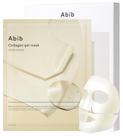 Abib Vegan Collagen Gel Mask Jericho Rose Jelly 4 Sheets (Nourishing) I Korean Vegan Collagen, Cooling Nourishing Hyaluronic Acid Hydrogel Face Mask Skin Care