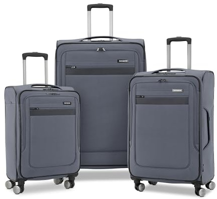 Samsonite Ascella 3.0 Softside Expandable Luggage with Spinner Wheels, 3-Piece Set (20/25/28), State/Black