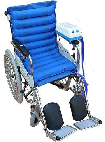 Cuscino Antidecubito per Sedia a Rotelle, Cuscini a Pressione per Piaghe da Decubito sul Fondo, con Pompa Elettrica, 11 Strisce di Gas, Tessuto in PVC Impermeabile, per Sedia a Rotelle, Sedia da Uffic