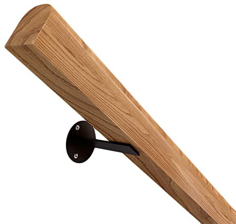 Trätrappa med metallfästen halkfri vägghandtag för bondgård villa hallar komplett kit (2,6 m)