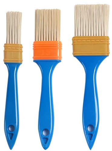 Flachpinsel Set, 3 Stück Lackierpinsel Breite 1/1,5/2,0 Zoll, Malerpinsel Set, Lack Pinsel, Pinsel wandfarbe, Pinselset mit Kunststoffgriff, Pinselset für lackfarbe, Fechten, Dekorieren (25/35/45 mm)