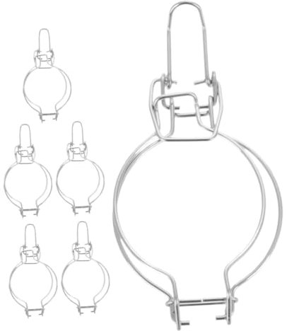 Alipis 6piezas Hebilla De Sellado De Frasco De Vidrio De Acero Inoxidable para Boca Ancha Accesorios De Enlatado para Almacenamiento Cocina Colgador De Frascos