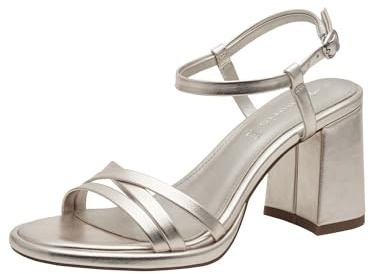 Tamaris Donna sandalo con tacco a blocco metallico 40 EU