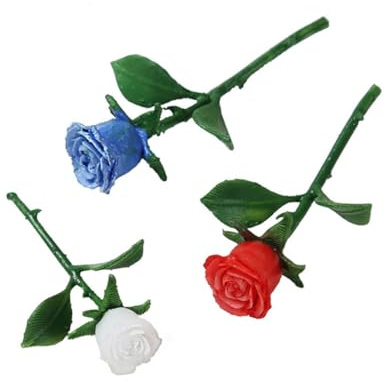 Veemoon 4pcs Crystal Glue Rose Model DIY Mini Ornament Craft Supplies for Home Store Miniature Model Decoration