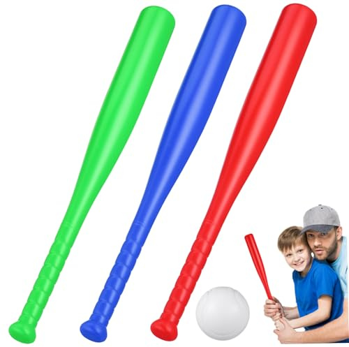 FIXOSHEE Set de Baseball Plastique Léger pour Garçon Fille avec Battes et Balles Jeu Interactif Extérieur pour Garçons et Filles Coordination Motrice et Activité Couleur Couleur Aléatoire
