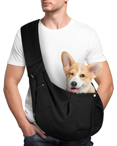 Adiwo Puppy Carrier, Dog Carrier Bag Shoulder Tote, Reversible Hands-free Dog Carry Sling for Small & Medium Dogs & Cats, Soft & Comfortable, for Outdoor Walking, Travel, Shopping