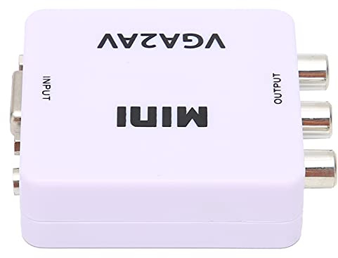 Xiuganpo 1080P HD Mini VGA Till AV Converter Adapter för TV PC, Enkel Plug and Play 165MHz Bandbreddskonvertering för Videotillbehör, ABS-material
