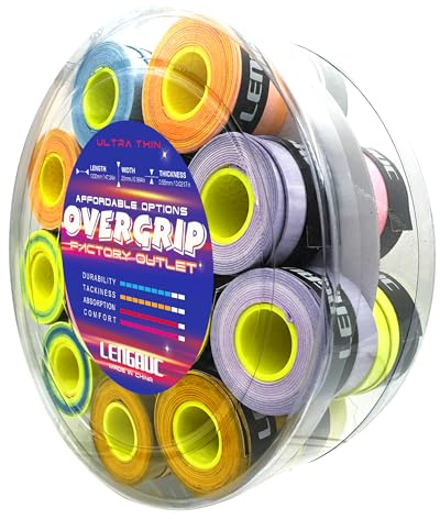 Gradient Colors Ultra Thin Tacky Overgrips,Tennis/Badminton/Pickleball/Paddle 24 Pack,Comfort Grip Tape,Absorb Sweatbands Anti Slip (24 Pack)