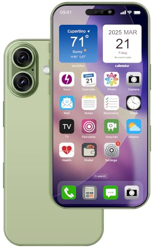 FufoneUS Affichage faux jouet téléphone portable modèle métallique non fonctionnel réplique 1:1 téléphone pour téléphone portable 17 faux jouet téléphone portable 17 écran couleur vert