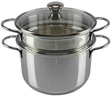 Pentola per pates in acciaio inox Pentola Pates Verdure coperchio vetro