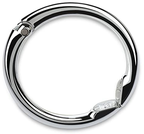 Clipa Bag Hanger - Polished Silver - The Ring That Opens Into a Hook and Hangs in Just 1/2 of Space, Holds 33 lbs., 3 yr. Warranty